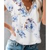 Azura Exchange Scalloped V Neck Short Sleeves Top – L