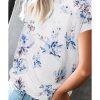 Azura Exchange Scalloped V Neck Short Sleeves Top – L