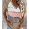 Azura Exchange Stripe Print Knitted V Neck Top – 2XL