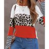 Azura Exchange Leopard Colorblock Long Sleeve Top – M