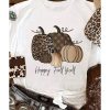 Azura Exchange Pumpkin Print Graphic T-Shirt for Fall – L