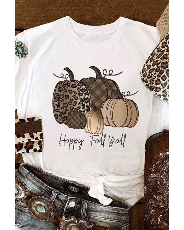 Azura Exchange Pumpkin Print Graphic T-Shirt for Fall – L