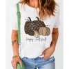 Azura Exchange Pumpkin Print Graphic T-Shirt for Fall – L