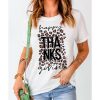 Azura Exchange Leopard Print Graphic T-Shirt – L