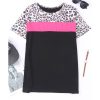 Azura Exchange Leopard Colorblock Splicing T-shirt – L