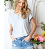 Azura Exchange Buttoned V Neckline T-shirt – L