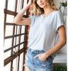 Azura Exchange Buttoned V Neckline T-shirt – L