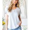 Azura Exchange Buttoned V Neckline T-shirt – L