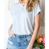 Azura Exchange Buttoned V Neckline T-shirt – L