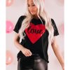 Azura Exchange Heart Shaped Glitter Print T-Shirt – L