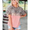 Azura Exchange Sequin Patchwork Short Sleeve Top – L