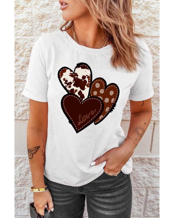 Azura Exchange Heart Print T-shirt – L