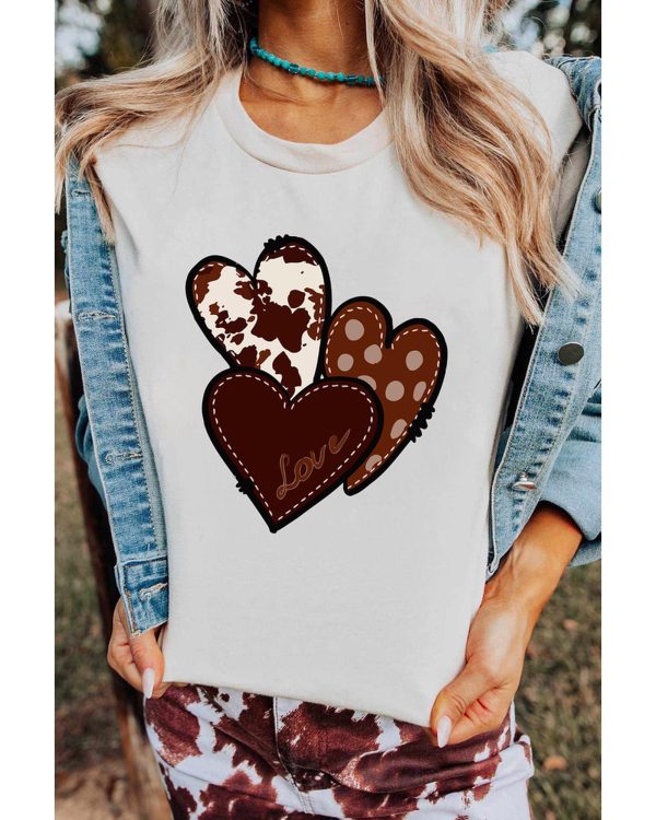 Azura Exchange Heart Print T-shirt – L