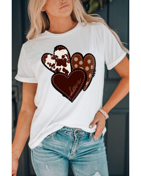 Azura Exchange Heart Print T-shirt – L