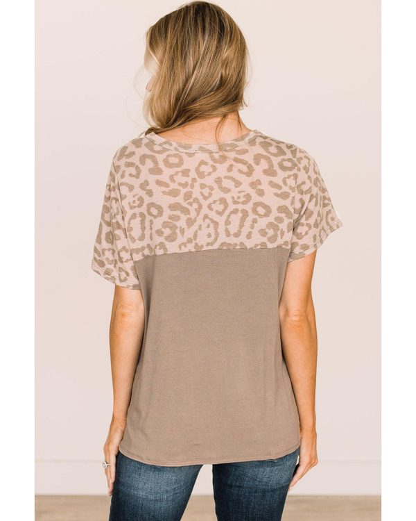 Azura Exchange Leopard Color Block T-Shirt – L