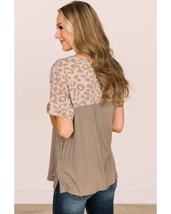 Azura Exchange Leopard Color Block T-Shirt – L