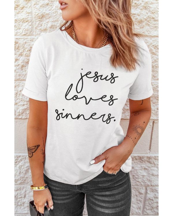 Azura Exchange Jesus Loves Sinners Funny T-Shirt – L