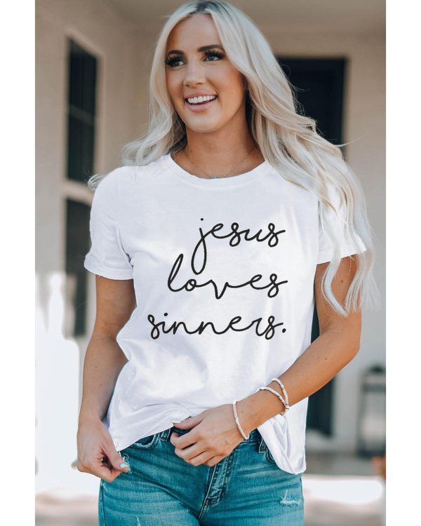 Azura Exchange Jesus Loves Sinners Funny T-Shirt – L