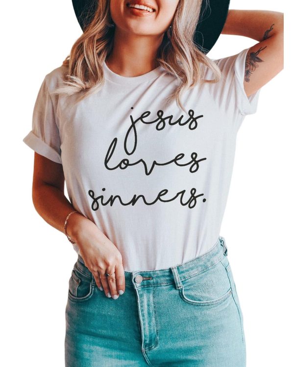 Azura Exchange Jesus Loves Sinners Funny T-Shirt – L