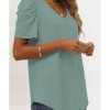 Azura Exchange Puff Sleeve V-Neck T-Shirt – L