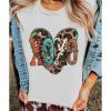 Azura Exchange Heart Shaped Print Crew Neck Graphic Tee – L