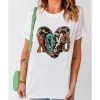 Azura Exchange Heart Shaped Print Crew Neck Graphic Tee – L