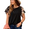 Azura Exchange Tiered Floral Short Sleeve T-Shirt – M