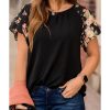 Azura Exchange Tiered Floral Short Sleeve T-Shirt – M