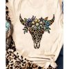 Azura Exchange Leopard Cow Skull Graphic Print T-Shirt – 2XL