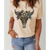 Azura Exchange Leopard Cow Skull Graphic Print T-Shirt – 2XL