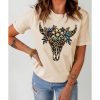 Azura Exchange Leopard Cow Skull Graphic Print T-Shirt – 2XL