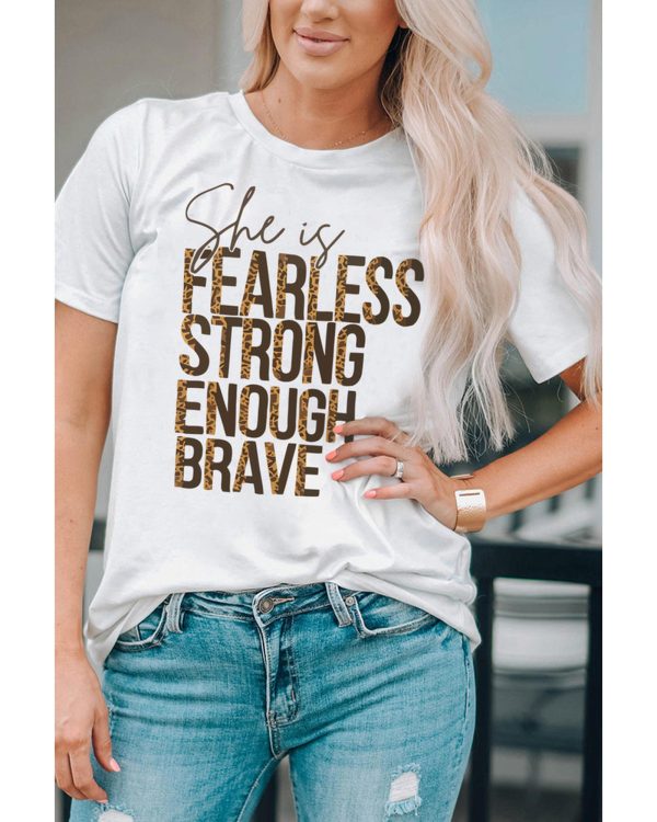 Azura Exchange FEARLESS STRONG ENOUGH BRAVE Graphic Tee – L