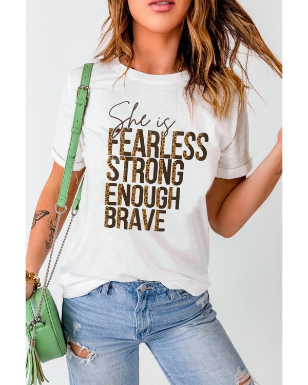 Azura Exchange FEARLESS STRONG ENOUGH BRAVE Graphic Tee – L