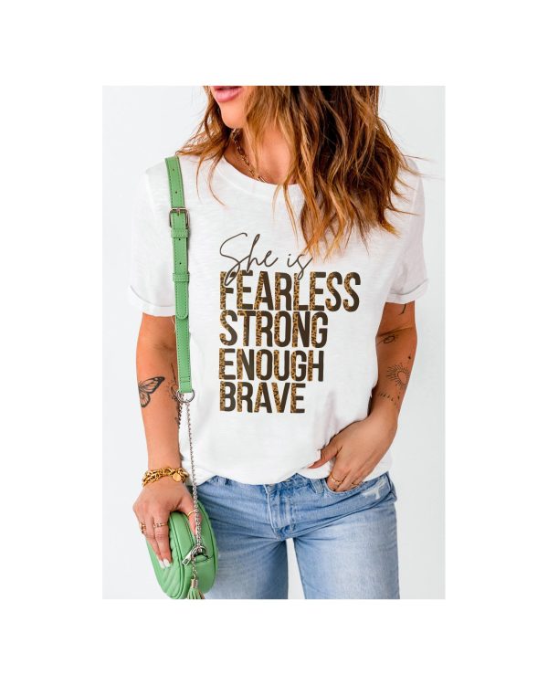 Azura Exchange FEARLESS STRONG ENOUGH BRAVE Graphic Tee – L