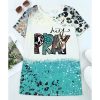 Azura Exchange Mix Print T-Shirt with Western Fashion Vibes – L