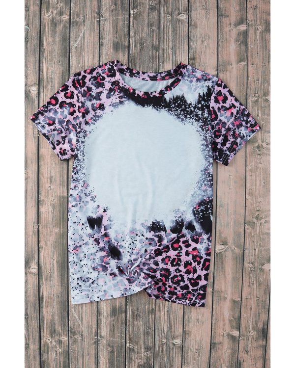 Azura Exchange Leopard Print Bleached Tee – S