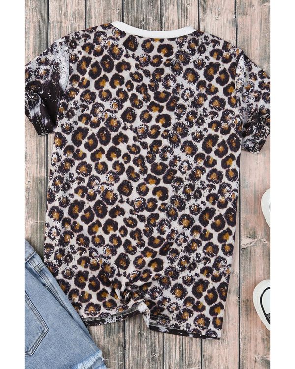 Azura Exchange Animal Print Bleached T-Shirt – L