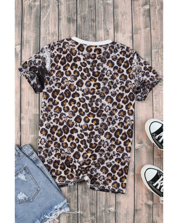 Azura Exchange Animal Print Bleached T-Shirt – L