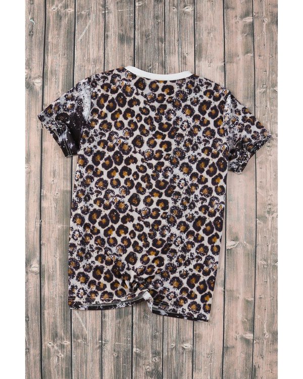 Azura Exchange Animal Print Bleached T-Shirt – L