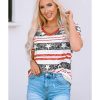 Azura Exchange Star and Stripe Print V-Neck T-Shirt – M