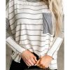 Azura Exchange Patchwork High Low Side Slits Long Sleeve Top – L