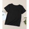 Azura Exchange Mixed Cotton Crew Neck T-Shirt with Holes – L