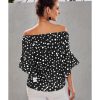 Azura Exchange Polka Dot Off Shoulder Bell Sleeve Top – 2XL