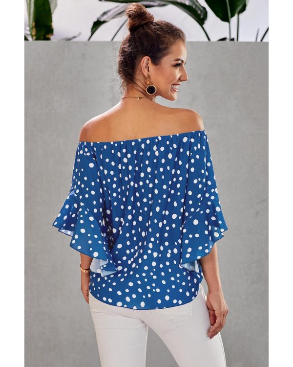 Azura Exchange Bell Sleeve Off Shoulder Tie Knot Top – M