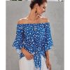 Azura Exchange Bell Sleeve Off Shoulder Tie Knot Top – M