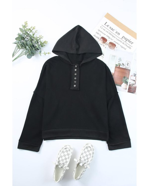 Azura Exchange Button Trim Hoodie – L