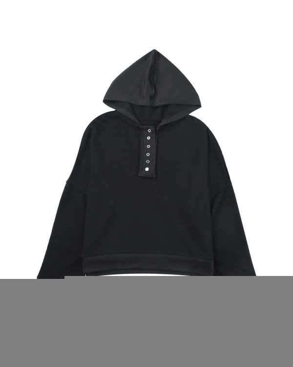 Azura Exchange Button Trim Hoodie – L