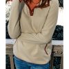 Azura Exchange Contrast Binding Snap Button Geometric Pullover Sweatshirt – 2XL