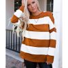 Azura Exchange Drop Shoulder Striped Sweatshirt – L