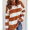 Azura Exchange Drop Shoulder Striped Sweatshirt – L